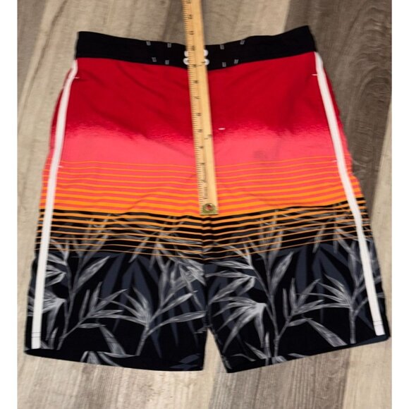 Boys Wonder Nation XL Swim Trunks With Tropical Gradient & Leaf Print Drawstring - Picture 6 of 7